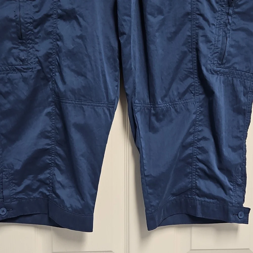Westbound Parachute‎ Crop Mid Rise Relaxed Leg Pants: Color- Blue: Size- 20W